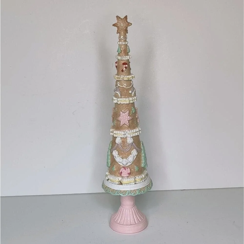 Pastel Pink Sugar Coated Christmas Candyland Sweet Treats Gingerbread‎ Tree
